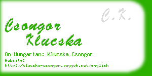 csongor klucska business card